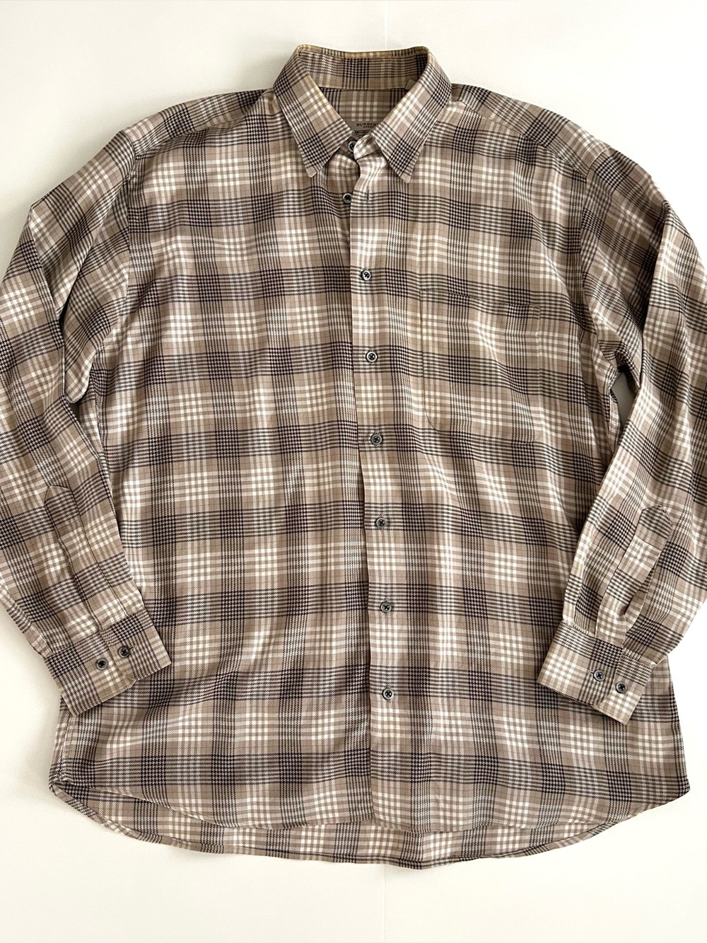 Burberry London Cotton Check Button Down Shirt - Size L - Mens - Made in USA